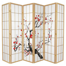 6 Panel Cherry Blossom Room Divider Screen